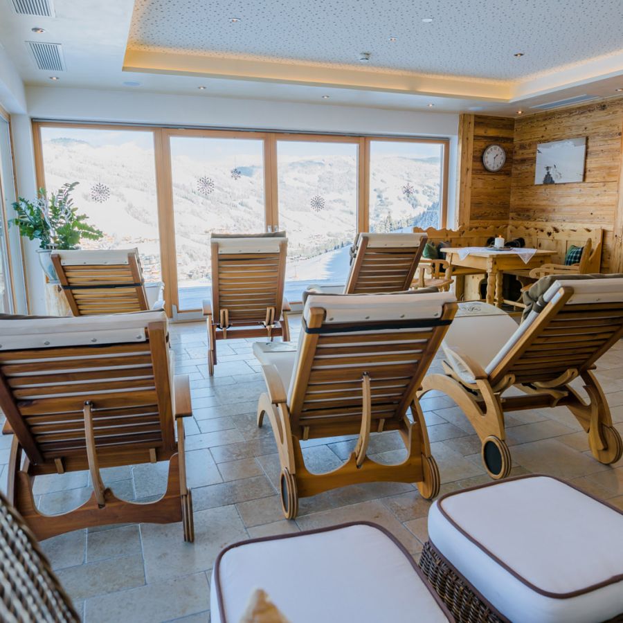 Relax Area in den Ferienwohnung mit Sauna in Hinterglemm