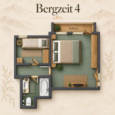Grundriss von Doppelzimmer Bergzeit 4