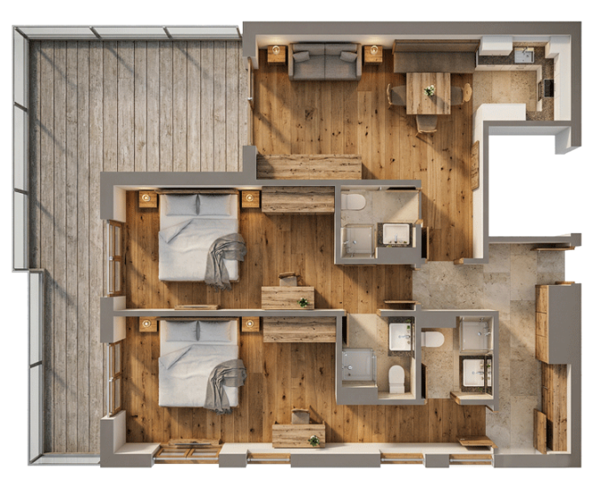Grundriss der Ferienwohnung