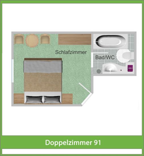 Grundriss des Doppelzimmers