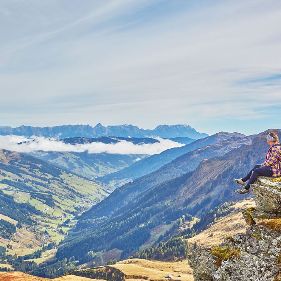 Aussicht auf das Glemmtal vom Home of Lässig Walk aus