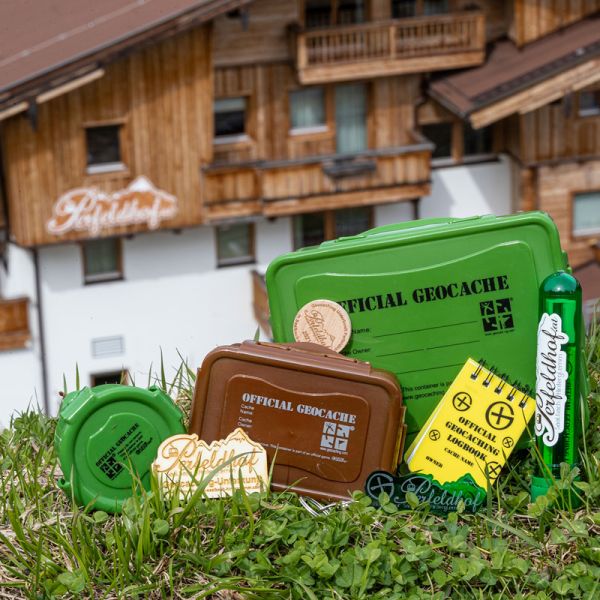 Geocaching Dosen mit GeoToken vom Perfeldhof