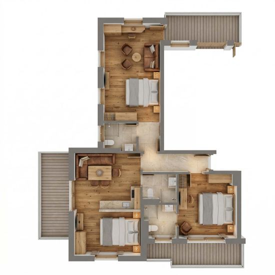 Grundriss Appartement direkt an der Piste